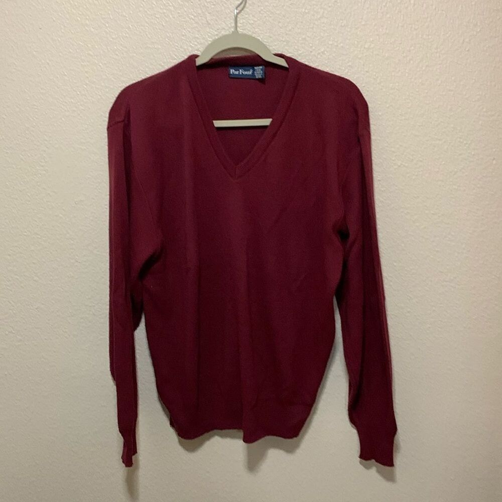 Par Four Men’s Long Sleeved Sweater Size L Maroon